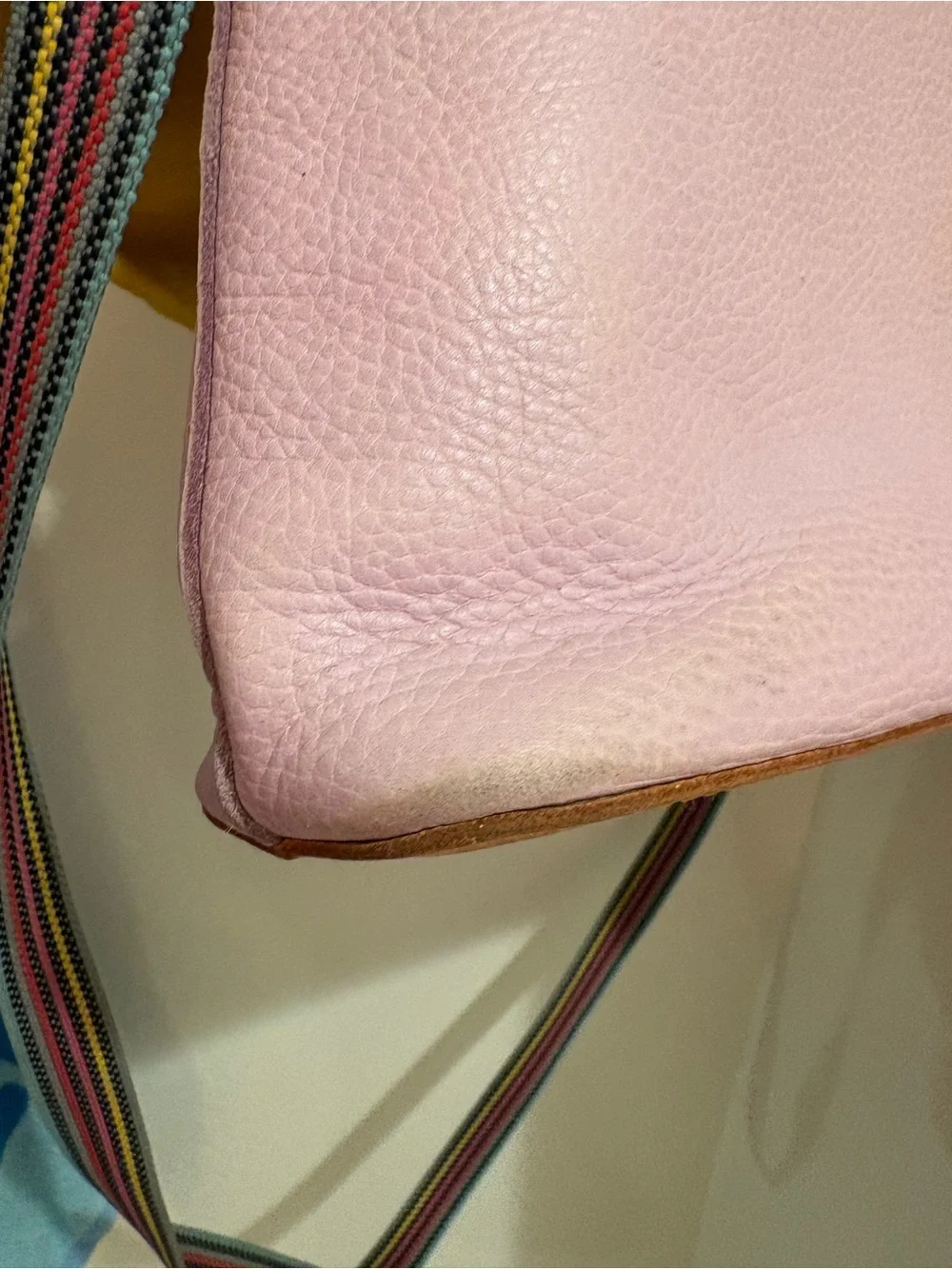 Consuela | Leather Crossbody with Striped Strap